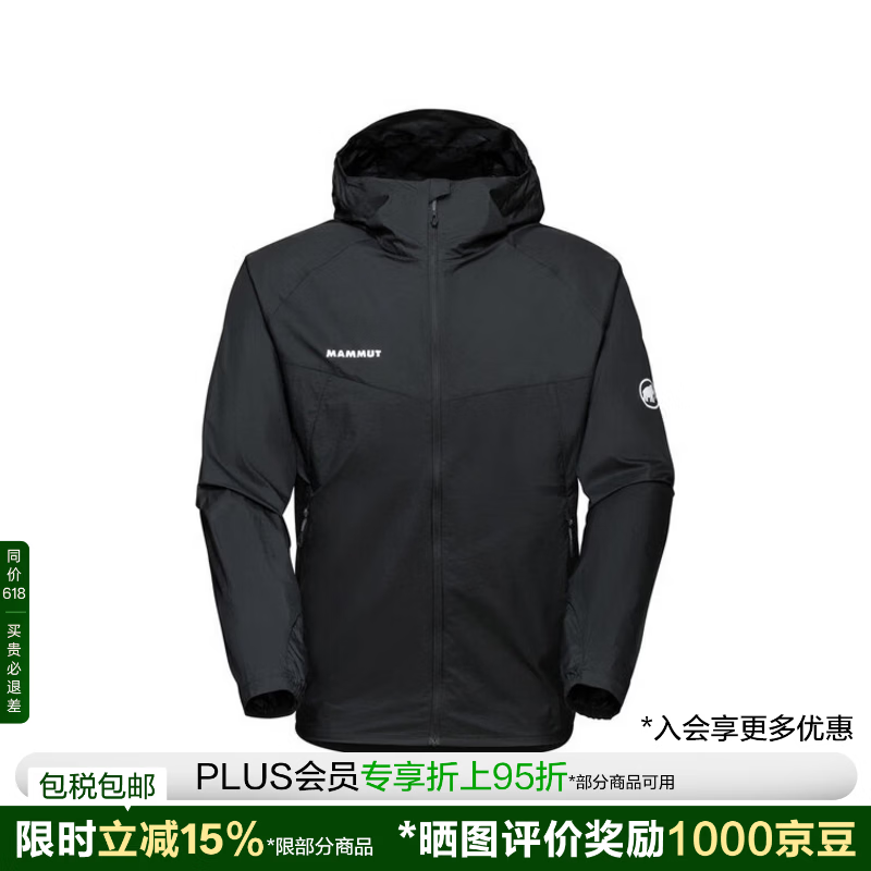 猛犸象运动夹克/风衣猛犸象 MAMMUT Convey WB AF 连帽夹克 男士 1012-0 0001：黑色 XXL