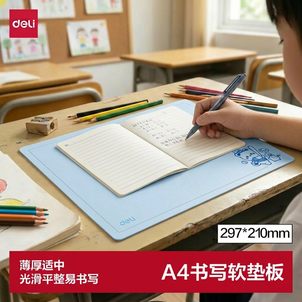 得力（deli）考试垫板A4书写垫板 学生考试作业书法绘画垫板 写字垫板复写板 72655A-J蓝色