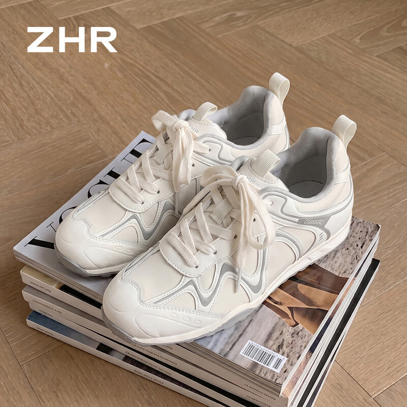 ZHR则则休闲鞋女新款内增高透气女鞋运动户外登山德训鞋女 KS529白银37