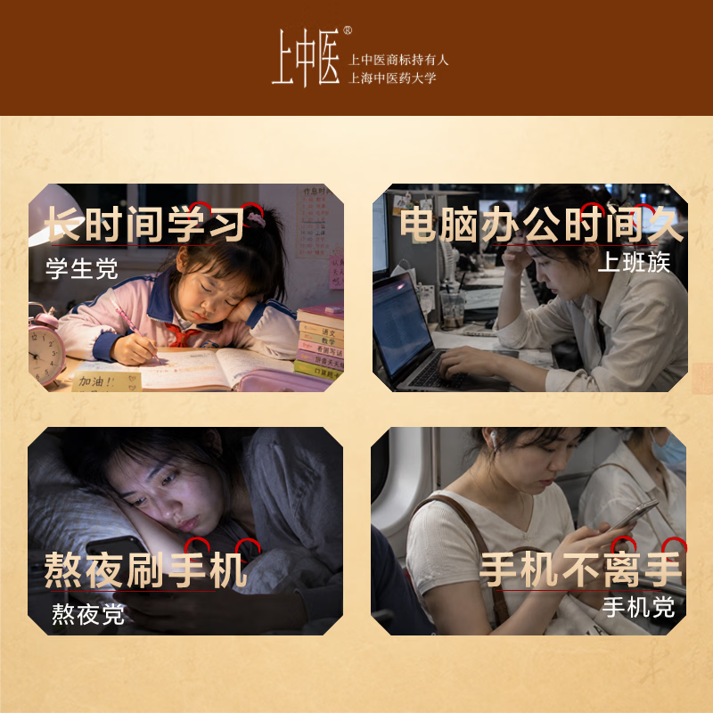 上中医【草本冷敷眼贴】 缓解眼疲劳眼涩 冰敷眼贴 青少年学生成人通用  5盒35贴初效周期