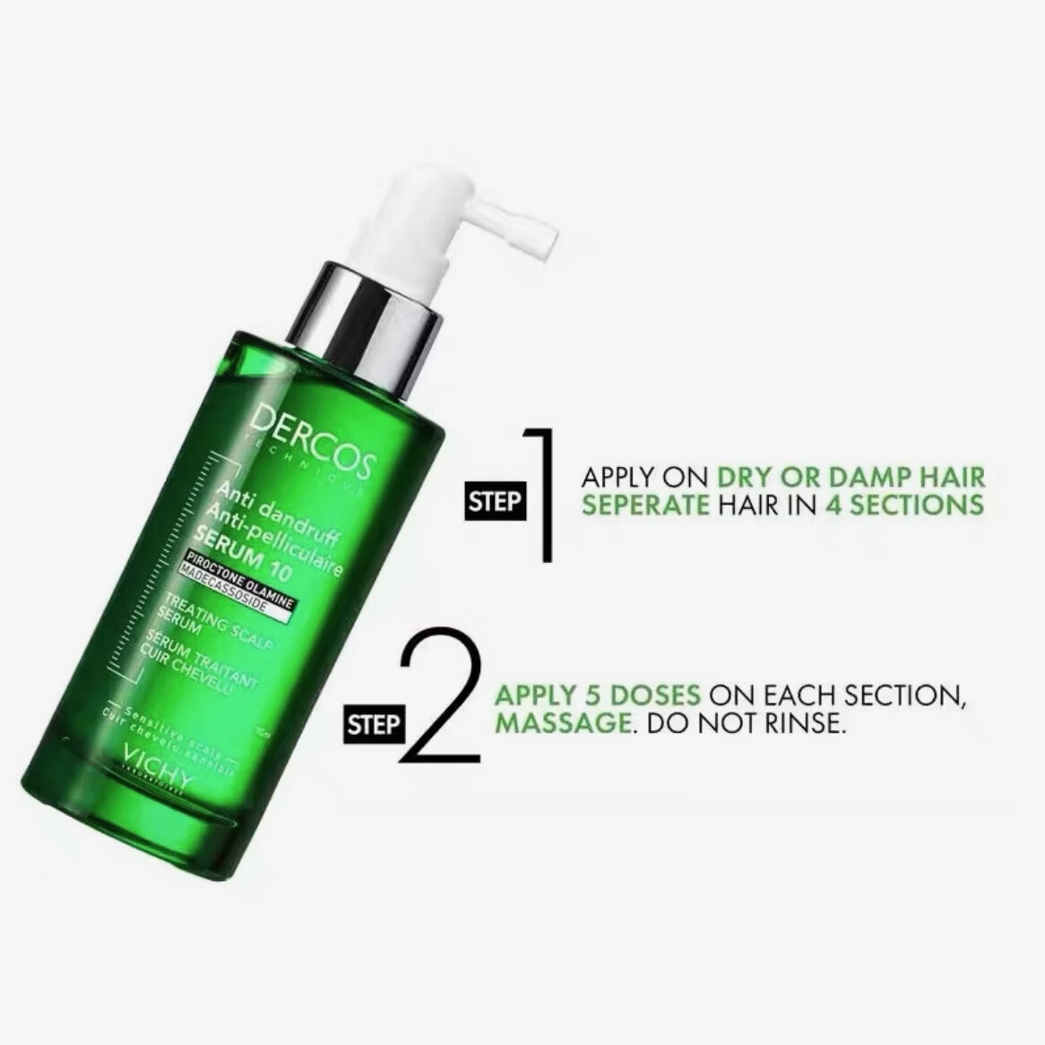 薇姿Vichy Dercos去屑头皮精华液干燥头皮按摩补水清爽改善毛躁强韧 去屑止痒头皮护理精华90ml*1