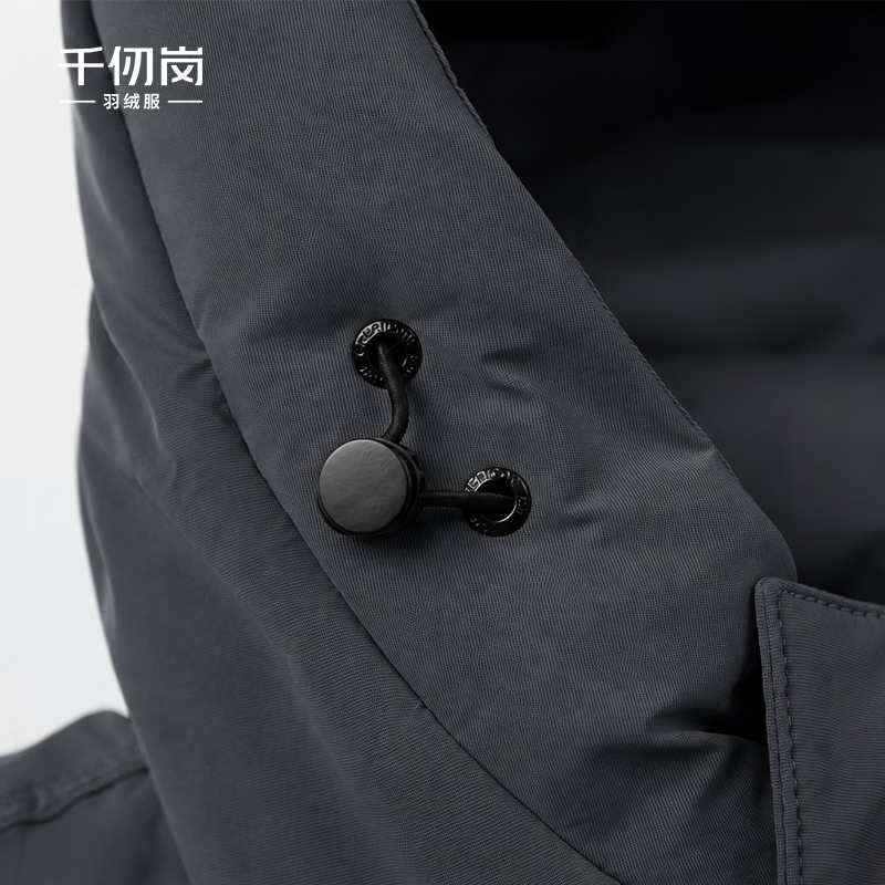 千仞岗秋冬季羽绒服男士长款立领连帽休闲百搭保暖防寒服商务通勤外套 暗影灰 4XL (190)