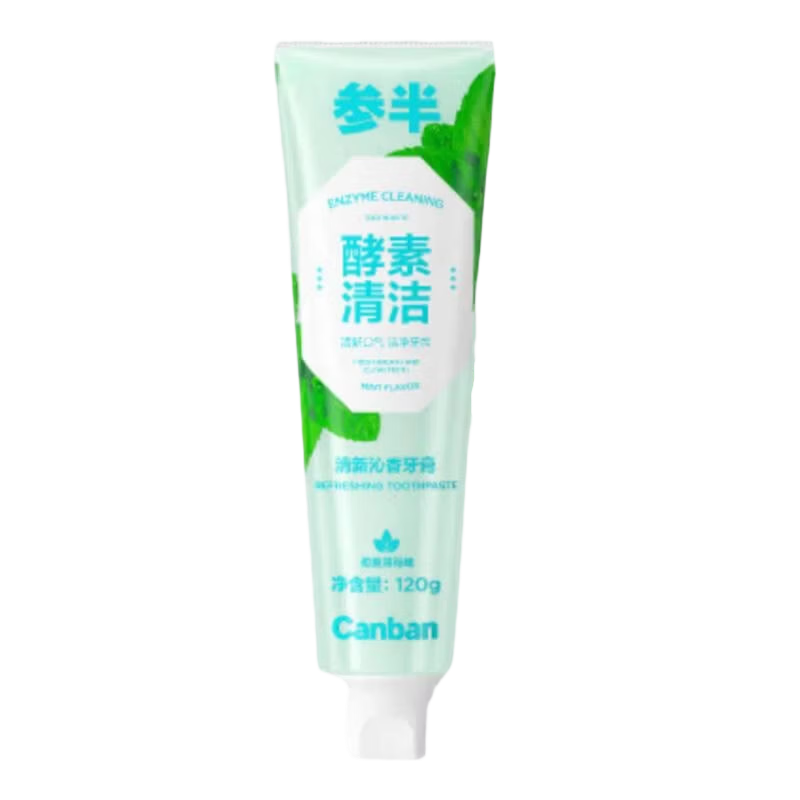 参半酵素牙膏洁白亮白去黄去牙渍清新口气护龈薄荷味120g