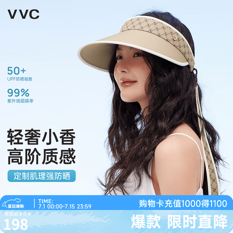 38元 VVC 女轻奢小香空顶太阳帽 - 86线报