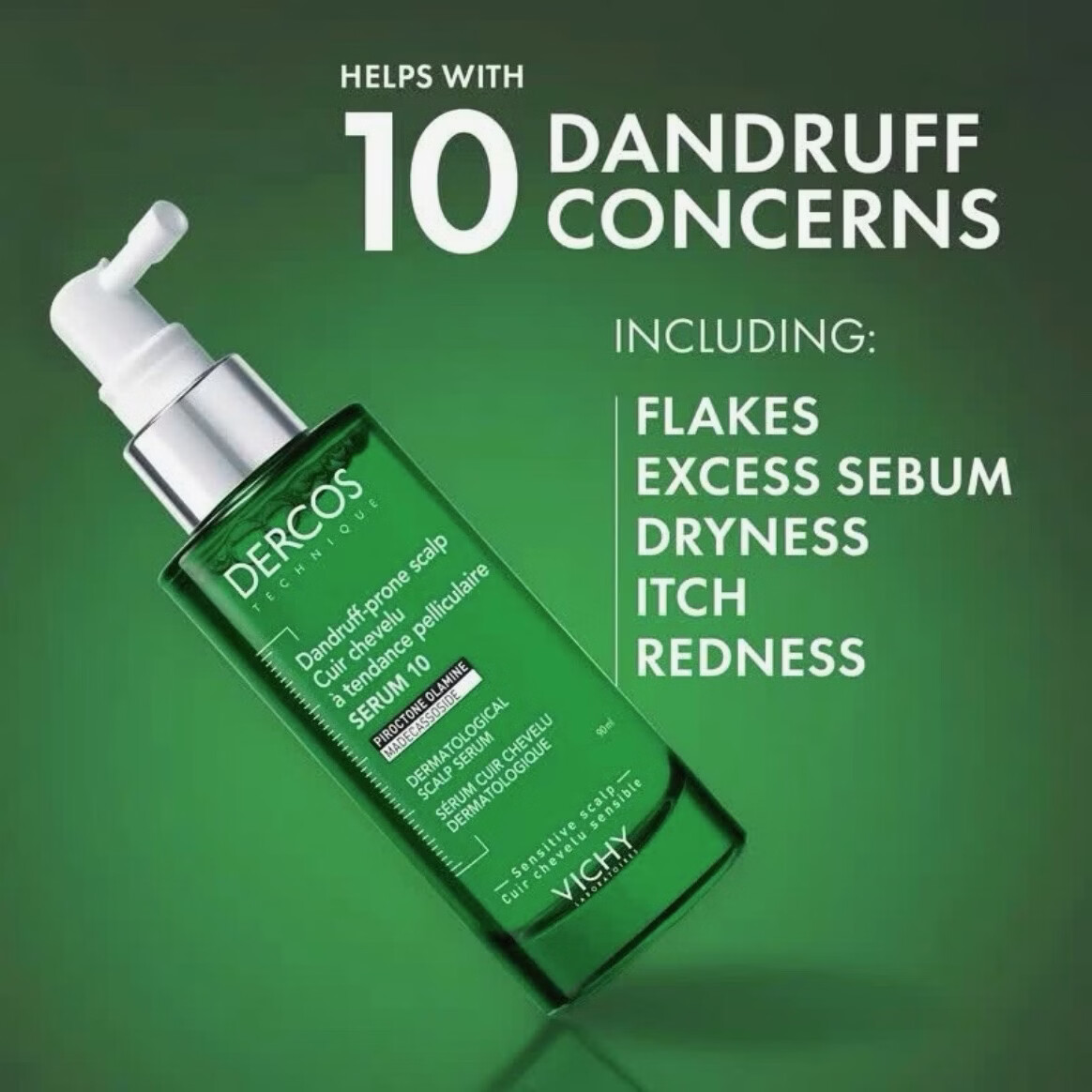 薇姿Vichy Dercos去屑头皮精华液干燥头皮按摩补水清爽改善毛躁强韧 头皮护理精华90ml【到手一瓶】