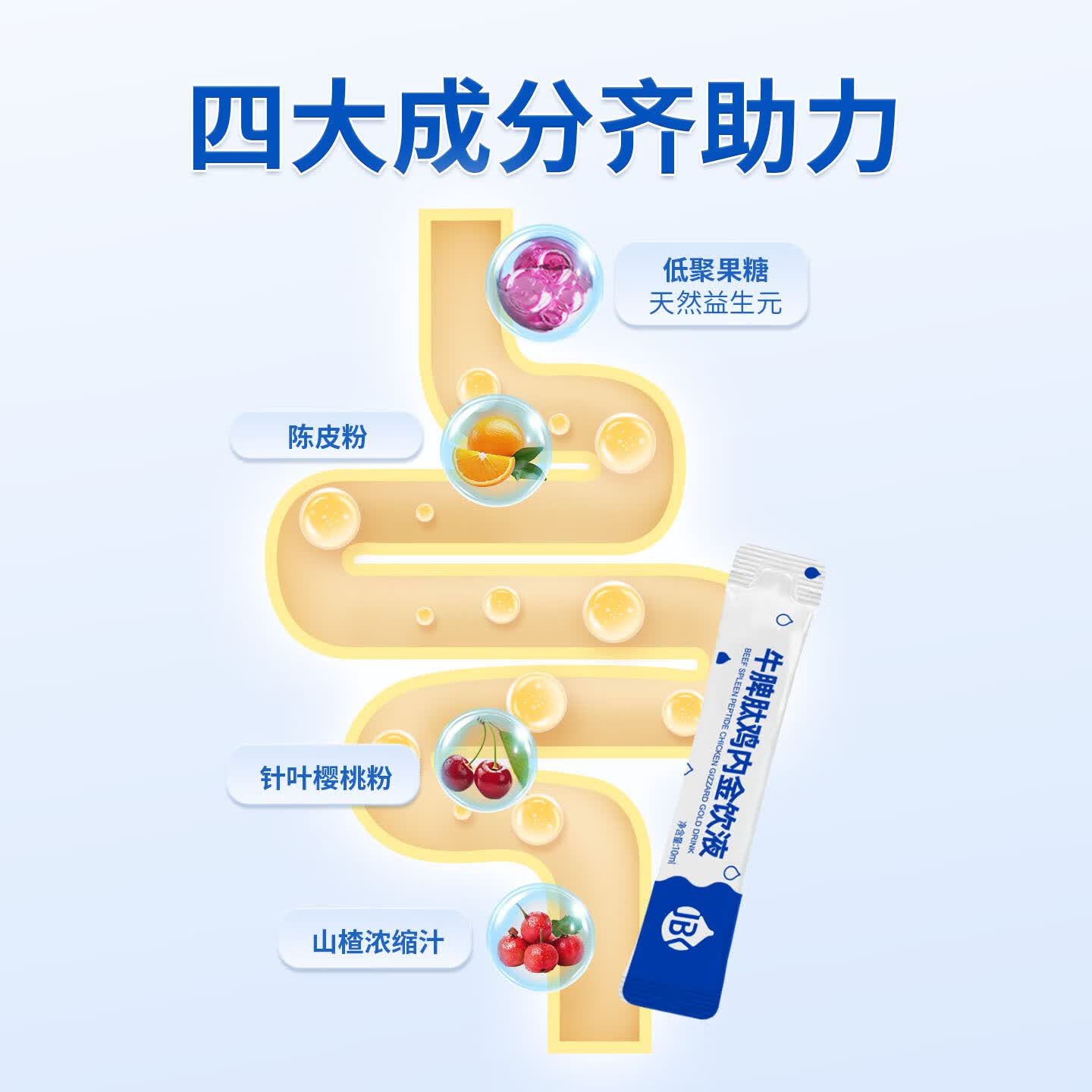 君宝康牛脾肽鸡内金口服液双核滋养