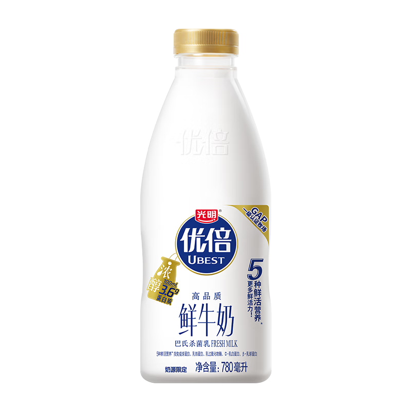 Bright 光明 优倍 3.6浓醇高品质鲜奶 780ML （定期购）