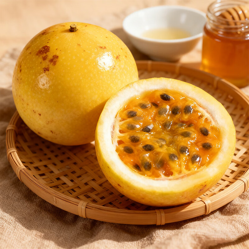 百香果新鲜水果特大果直采茶饮配料酸甜果汁广西当季 【净重3斤,约21-25个】*60-70g/个(大大果商超级)
