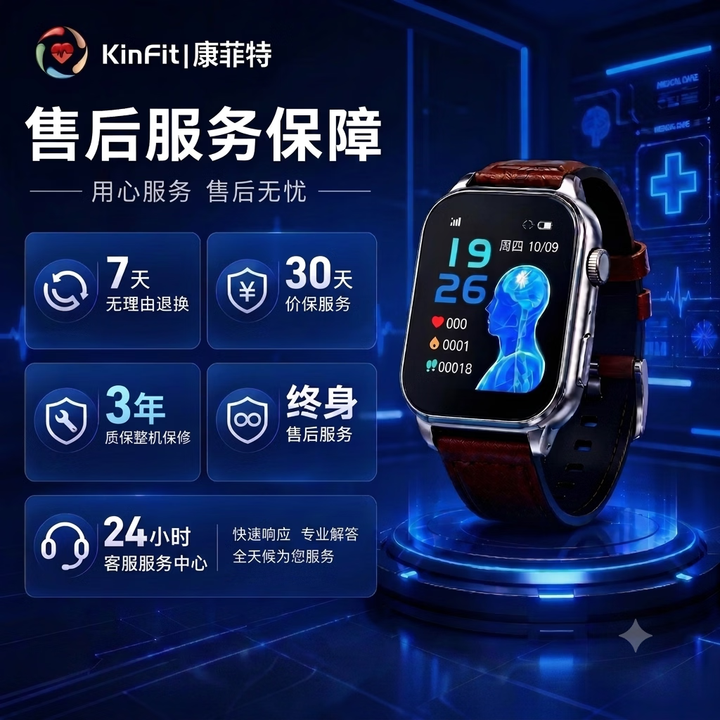 康菲特心梗脑梗健康监测手表高危自动求救血压心率血氧动态监测五脏风险睡眠趋势中风预警父母情人节礼物 星光银 T1 Pro医疗级预警筛查 医疗级心脑血管筛查AI健康报告