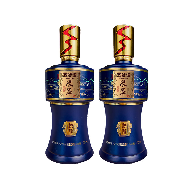 五谷谣秘酿浓香型白酒纯粮食酒42度礼盒装 42%vol 500mL 2瓶