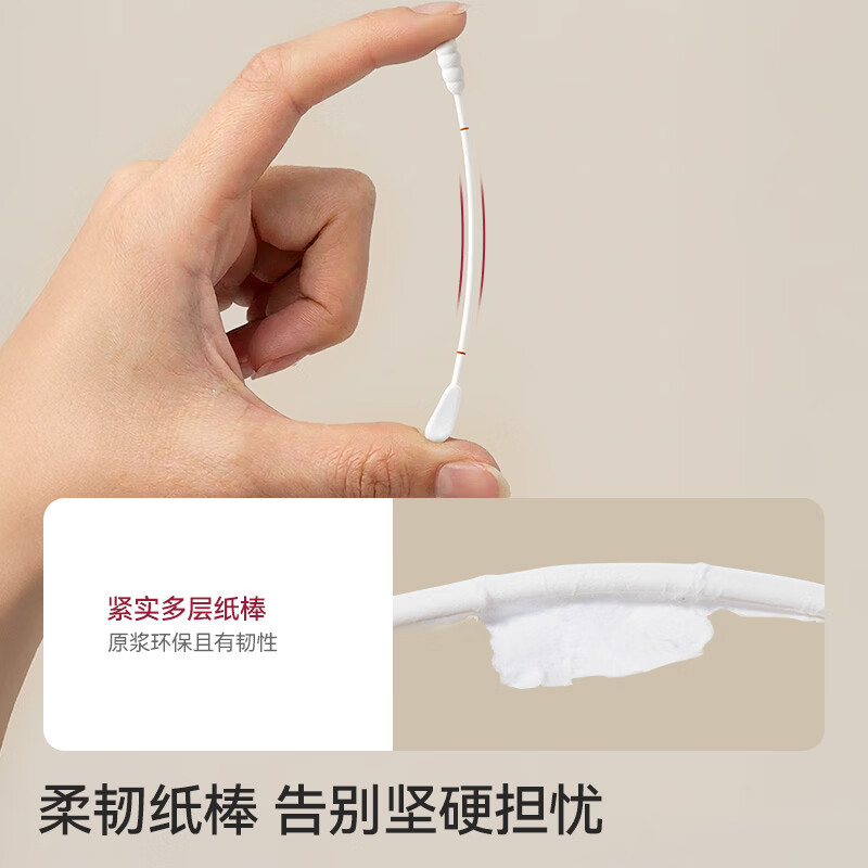 taoqibaby婴儿棉签 新生宝宝专用掏耳朵清洁肚脐螺旋双头细棉棒儿童挖耳勺 宝宝棉签全家可用【耳勺头+螺旋】200支*3盒