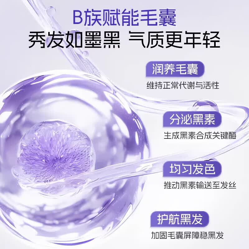 卡西奈维生素b黑发卡西奈维生素b片中老年黑发白发滋养发根毛囊官方正品 周期装【中度白发】 60粒*3盒
