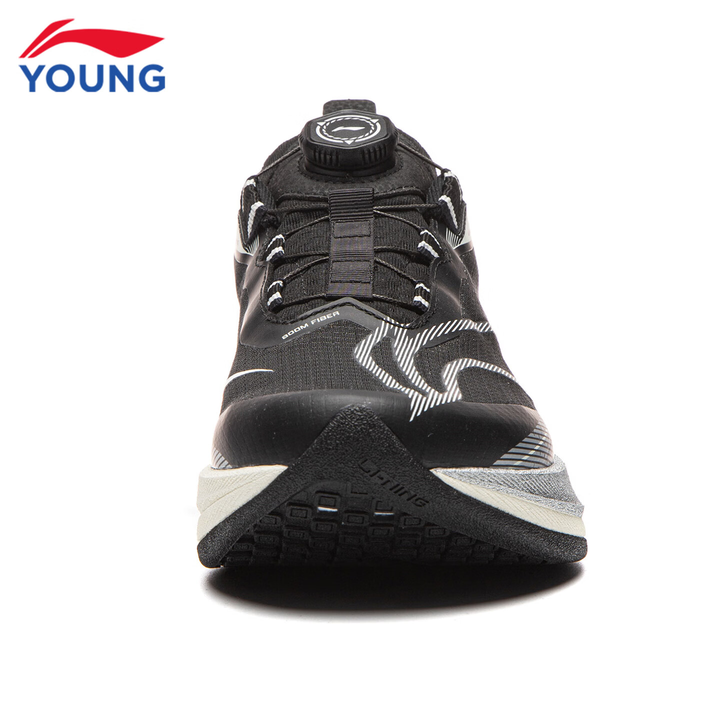 李宁(LI-NING)儿童跑步鞋2026秋季新款赤兔9PRO男女大童低帮䨻丝轻量高回弹跑鞋 黑色/银色22-5 赤兔9 PRO纽扣 39