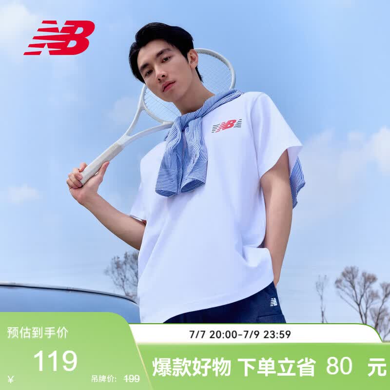 NEW BALANCE26年男款时尚百搭舒适运动短袖T恤MT6179UM WT L