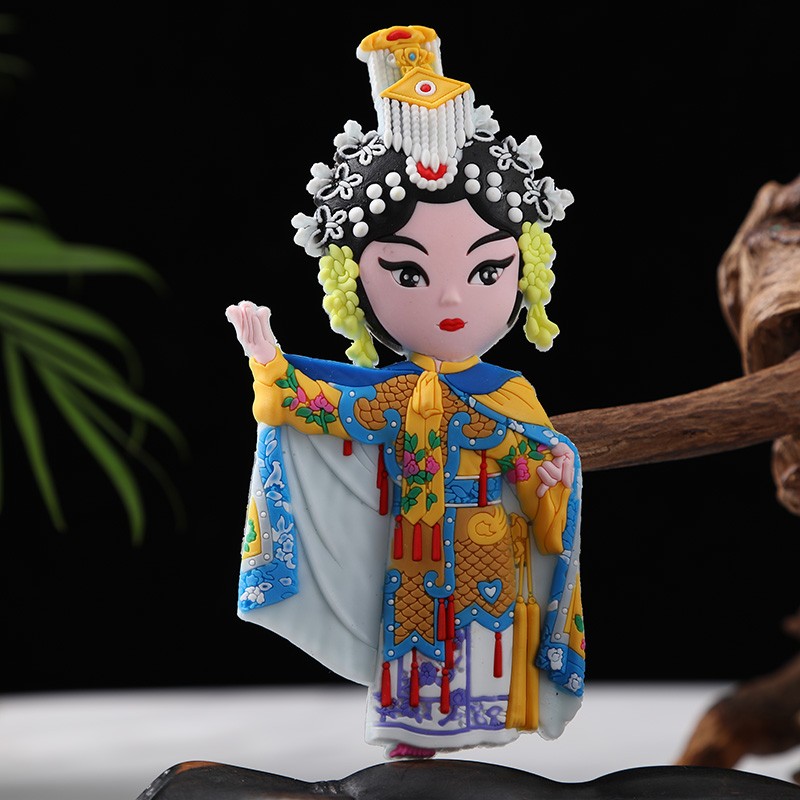 张家大院 脸谱冰箱贴 立体卡通京剧人物软磁性贴 中国风送老外特色