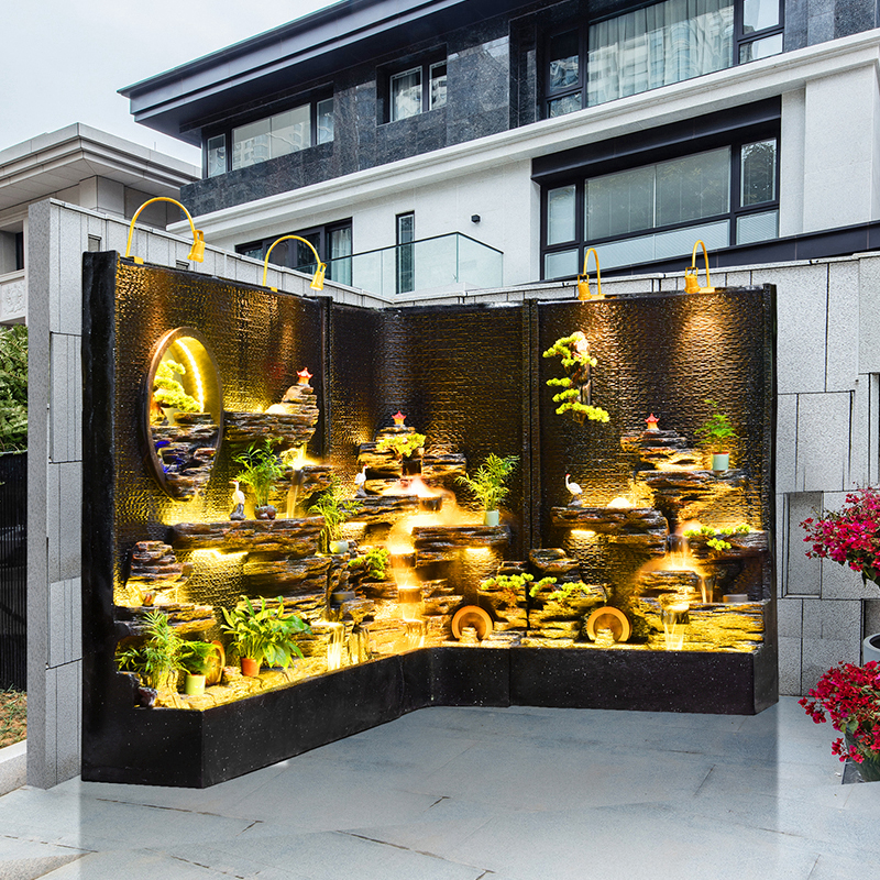 摆件人造石花园庭院别墅室外露台办公室餐厅酒店鱼池招财水景开业礼