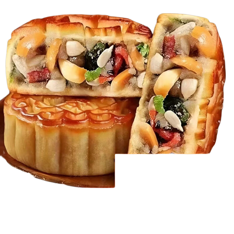 【100克大月饼】老五仁多口味天然大个五仁月饼中秋月饼独立包装 经典伍仁口味 100g大月饼*5个