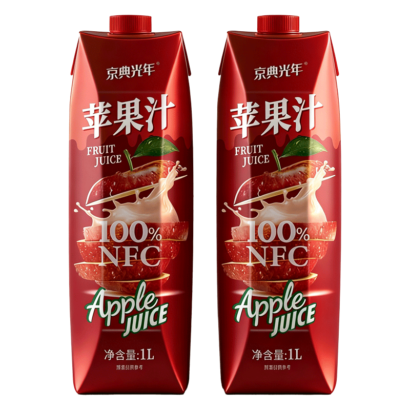 京典光年NFC苹果汁100%鲜榨1L×2瓶 7.88元 - 86线报
