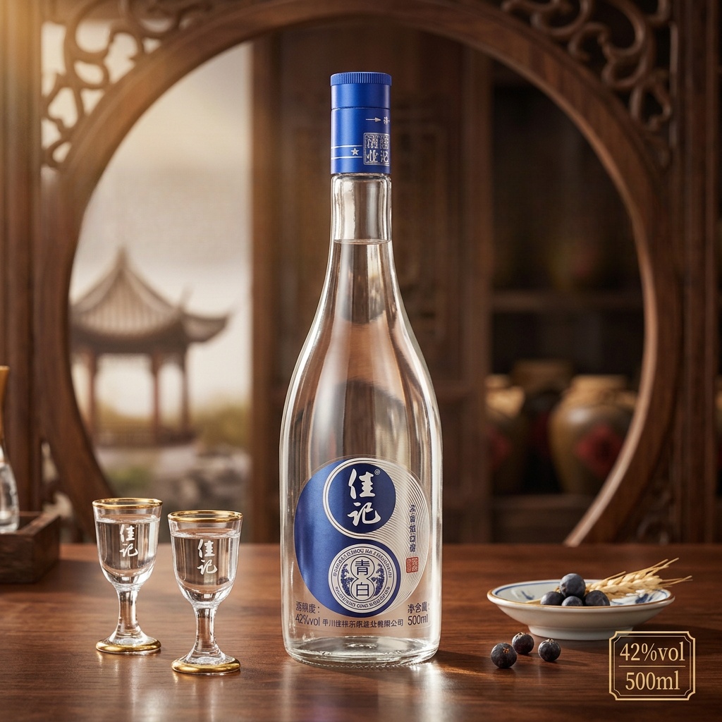 佳记【口粮推荐】泸州佳记白酒 青白 52度高粱浓香白酒 自饮推荐 经典 42度 500mL 1瓶 【单瓶试饮】 京东折扣/优惠券