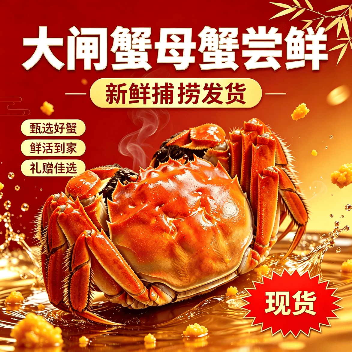 渔坞【现货】全母大闸蟹鲜活大闸蟹螃蟹河蟹六月黄螃蟹礼盒顺丰次日达 【现货】全母蟹1.5-1.7两 8只装