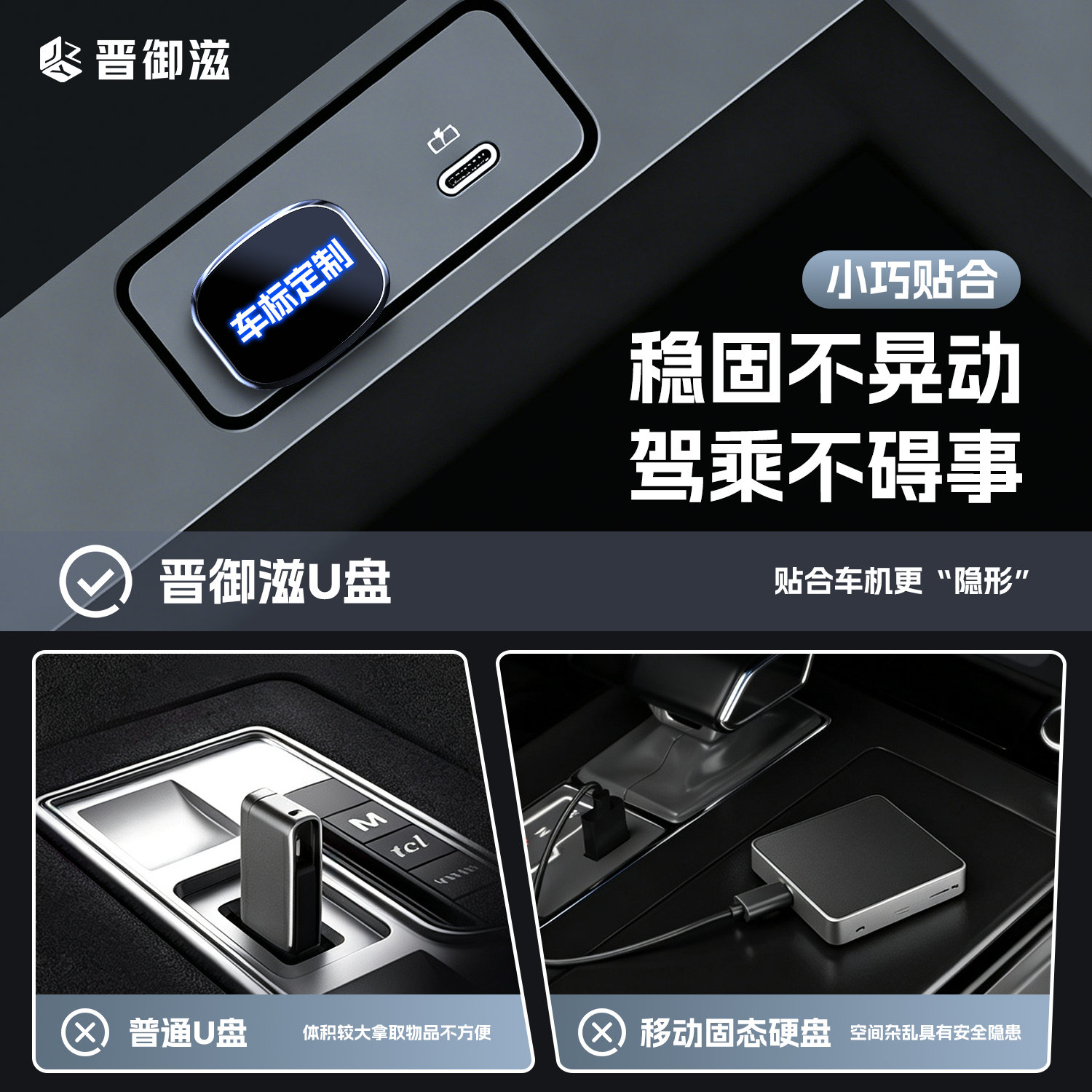 晋御滋适用奇瑞风云t9l/t9行车记录仪u盘哨兵模式优盘车载循环录制汽车 128G【哨兵模式】约32小时超清循环录制 奇瑞风云T9/T9L专车专用行车记录仪U盘