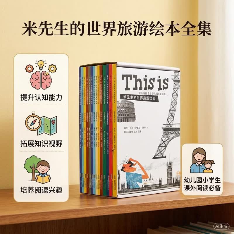 《THIS IS米先生的世界旅游绘本》全集全16册 3-10岁儿童世界地理百科全书 地理历史人文艺术启蒙 世界城市经典旅行百科全书  幼儿园小学生课外阅读