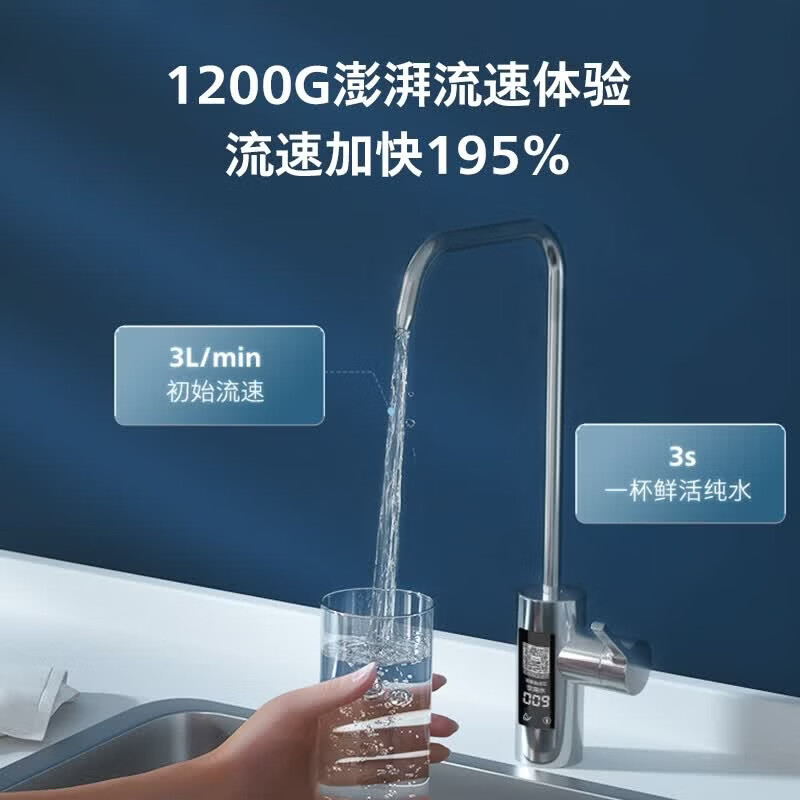 飞利浦（PHILIPS）厨下净水器U24lite家用厨下式净水器 等效1200G通量 3.0L/min流速 长效RO反渗透净矿一体机AUT8035 [前置管线机套装三件套]AUT8035+AWP1880+ADD4826