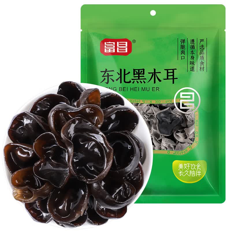 富昌 东北黑木耳 黑龙江特产山珍干货炒菜火锅食材料 富昌黑木耳150g(50g*3)