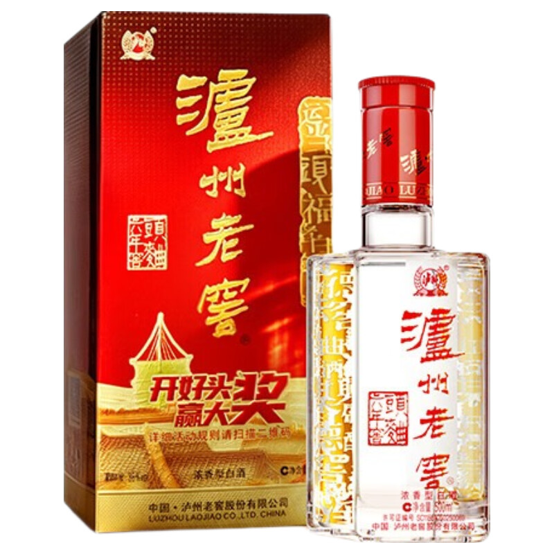 泸州老窖 六年窖头曲 浓香型白酒 38度 500ml 单瓶装 38度 500mL 1瓶 六年窖单瓶