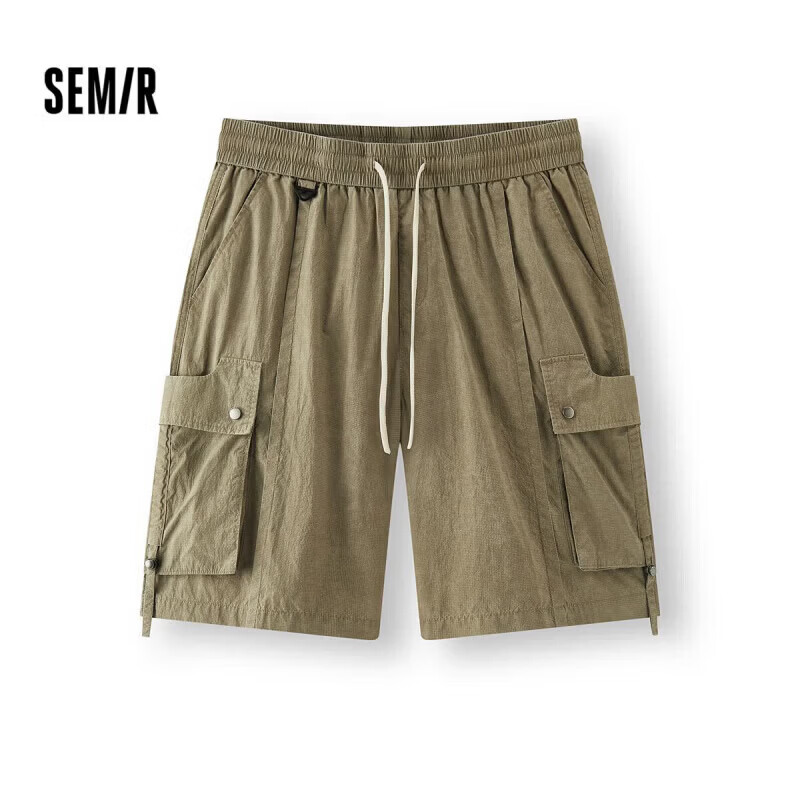 森马（Semir）【福袋】休闲裤阔腿长裤宽松慵懒风夏显瘦字母阔腿裤百搭防晒短裤 男D款-咖色调00355 L