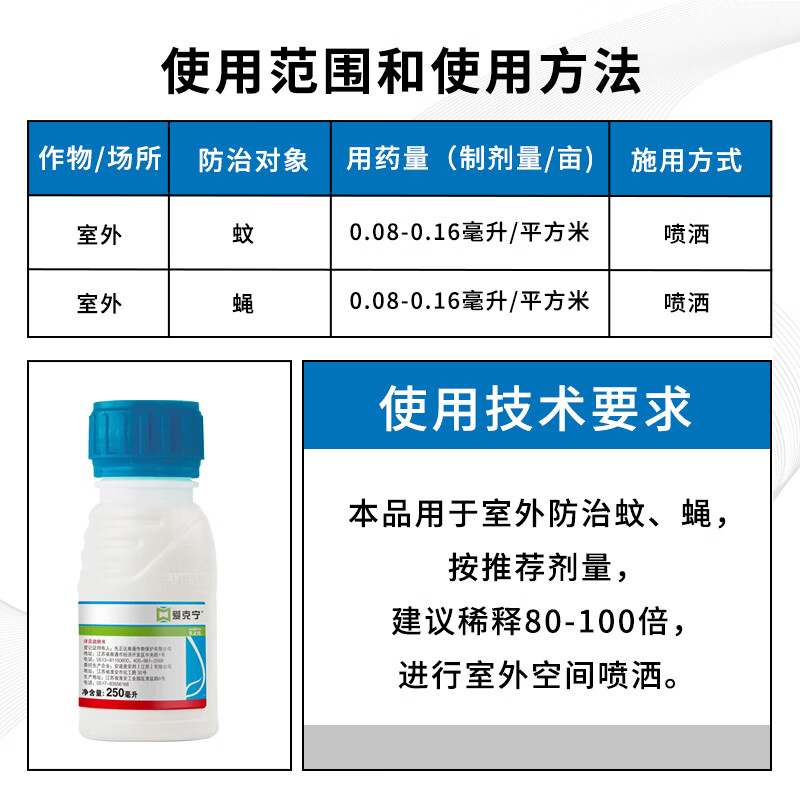 先正达高效氯氟氰菊酯大面积灭蚊子苍蝇室外庭院垃圾场灭蚊蝇药杀虫剂 250ml*10瓶