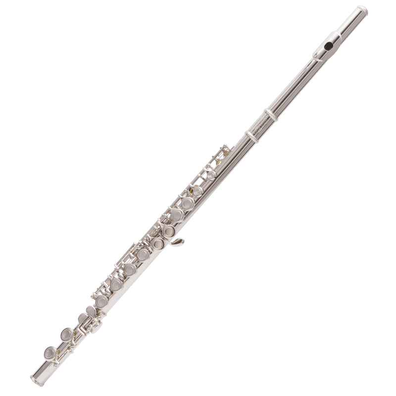 艾牧 西洋管乐器 长笛 乐器16/17开闭孔 两用镍银笛头 镀银按键附e键