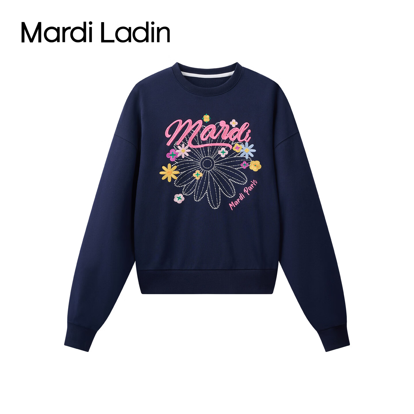 MARDI LADIN潮牌简约套头卫衣女2026年秋季新款宽松百搭休闲显瘦长袖上衣女 藤蓝 M