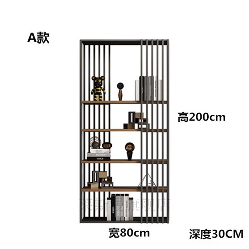 衔口隔断展示柜立柜置物架现代简约实木落地隔断铁艺办公室书架柜样板