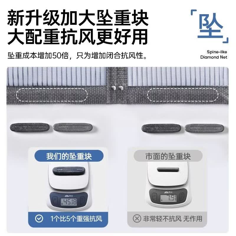 慕朗迪【厂家直销】防蚊门帘魔术贴磁吸金刚网可拆卸沙门纱窗免打孔纱帘 【德国品质全磁条】条纹灰色【四周加宽+升级配重】 免打孔 宽80×高200CM