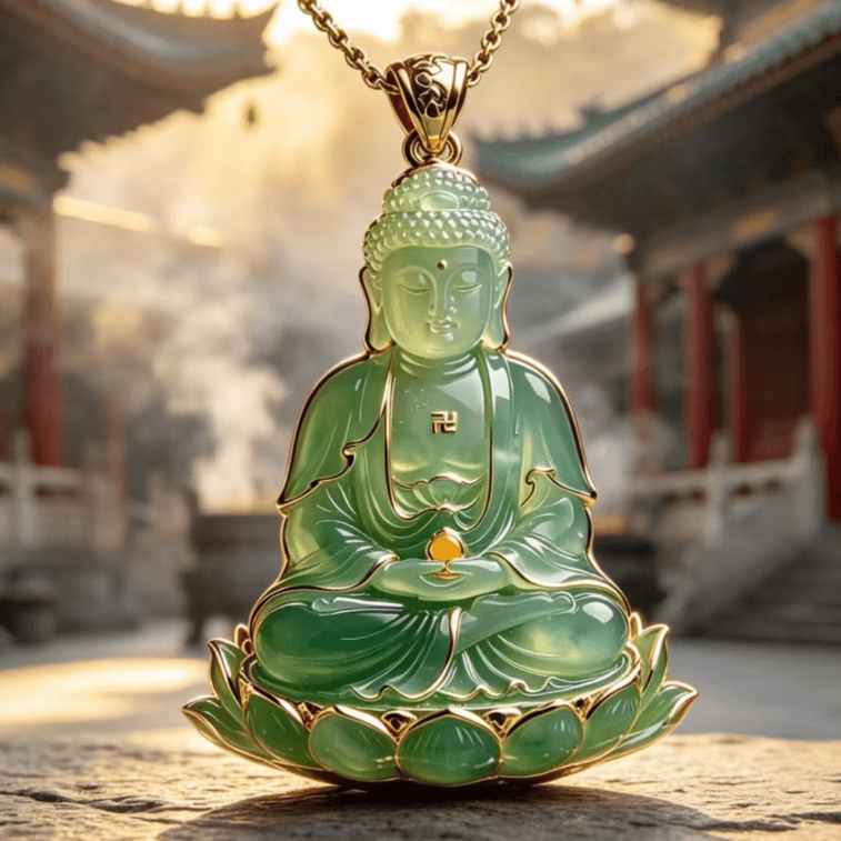 莲花净界吉祥轻奢送朋友寓意金属项链吊坠中国风创意饰品 【坐莲吉祥】吊坠