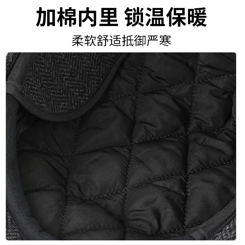 恒源祥中老年帽子男款户外防寒纯羊毛加厚前进帽男老人帽子冬季护耳棉帽 【100%羊毛加款】深灰色 S (56-57cm)较小头围