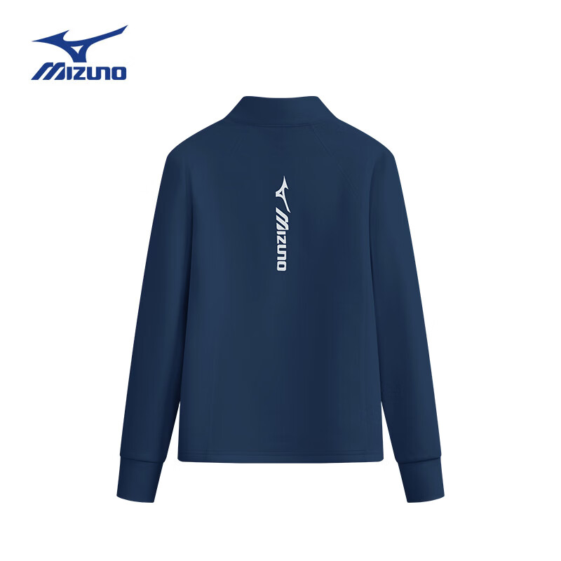 美津浓(MIZUNO)儿童立领长袖卫衣男秋冬季百搭休闲半开衫卫衣男舒适穿搭女童 蓝色 加绒 160 cm (建议身高155-160cm)
