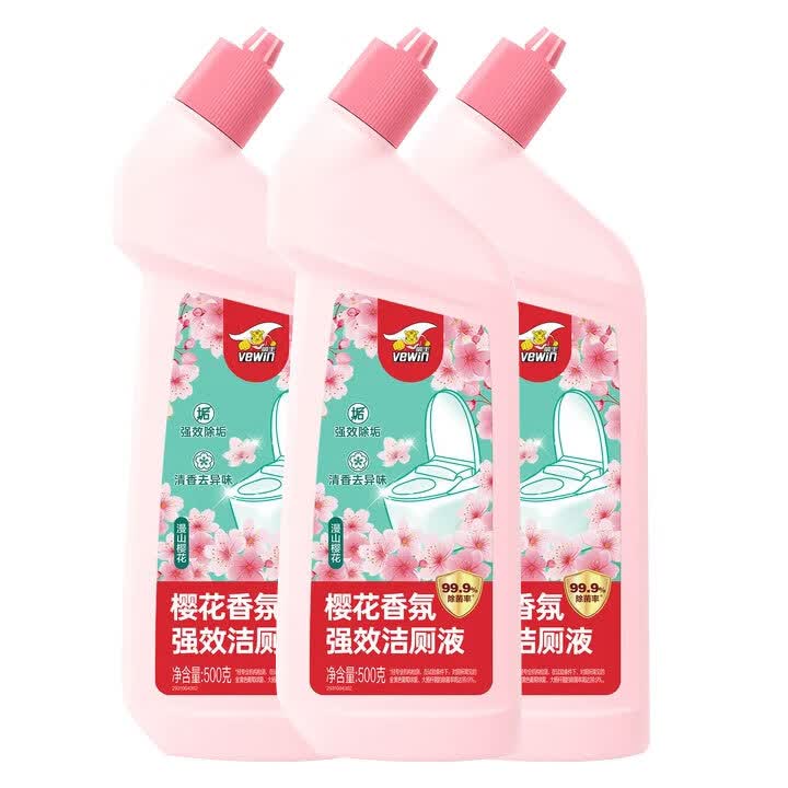 威王樱花香氛强效洁厕液洁厕灵马桶强力去污渍除臭除菌 樱花香氛洁厕液500g*3瓶