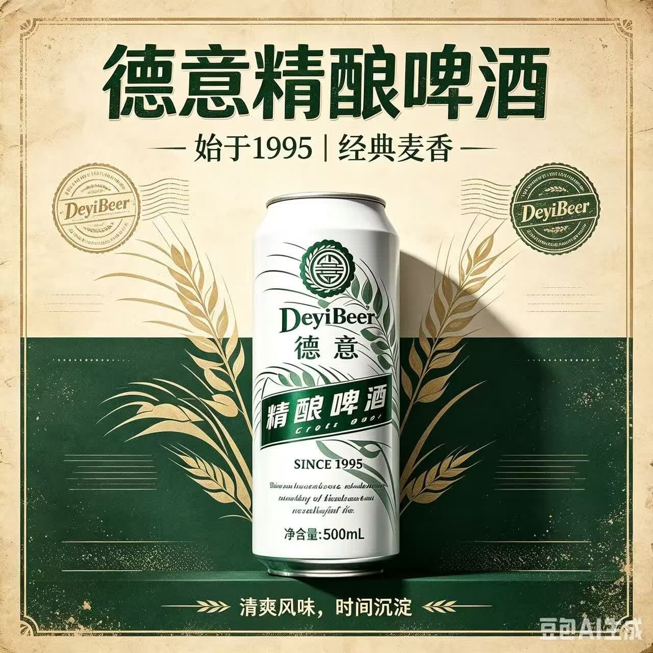 德意正宗精酿啤酒原浆白啤罐装整箱好喝清爽 德意精酿小麦啤酒 500mL 12罐 整箱装