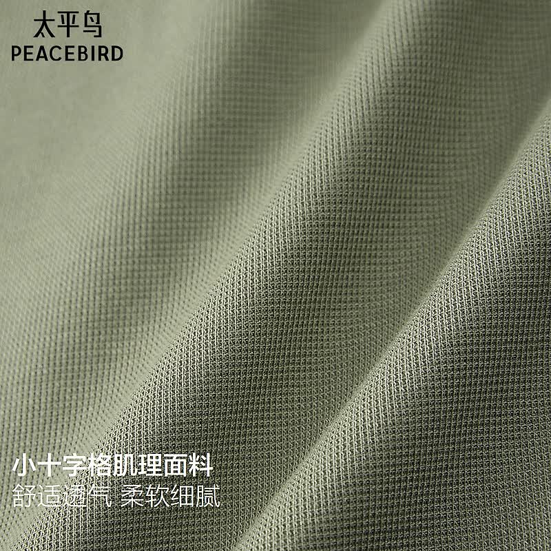 太平鸟男装T恤2026夏季新款圆领通勤短袖T恤合集N 木犀草绿理感刺绣短袖BACNG2292 S