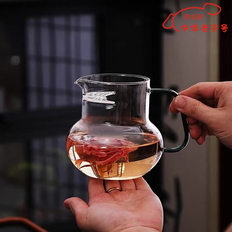 祺铭轩玻璃公道杯茶具配件茶海分茶器大容量耐高高硼硅温煮茶泡茶杯