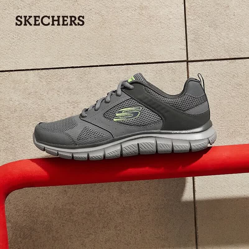 斯凯奇（Skechers）运动鞋男士夏季网面透气休闲鞋户外软底轻便跑步鞋232398