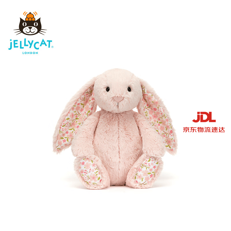 Jellycat花布邦尼兔动物毛绒玩偶兔子玩偶儿童娃娃送礼生日礼物 彻蕊（胭脂粉色） Medium