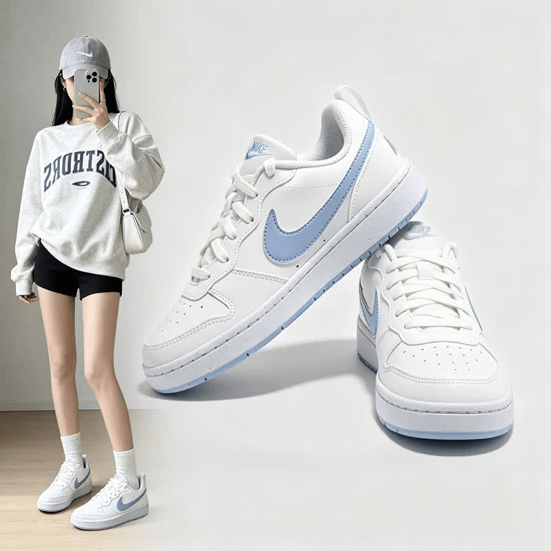 耐克（NIKE）女鞋 2026新款夏季COURT运动鞋潮流时尚低帮舒适耐磨休闲鞋 海盐奶白蓝 40 7Y