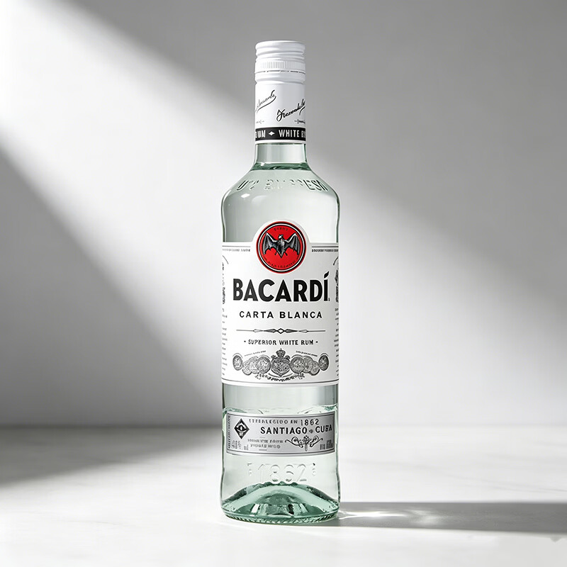 百加得（Bacardi）白朗姆酒 洋酒 莫吉托 基酒调酒 750ml 送礼