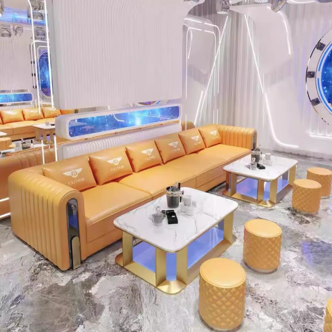 mefktv定制沙发轻奢卡座酒吧清吧包厢欧式l型u型茶几组合转角ktv沙发