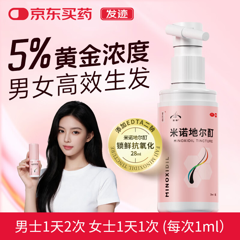 发迹生发喷雾米诺地尔酊28ml 5%浓度男女性防脱育发液治疗斑秃脂溢性严重脱发际线增长药搽剂美匠师京东自营