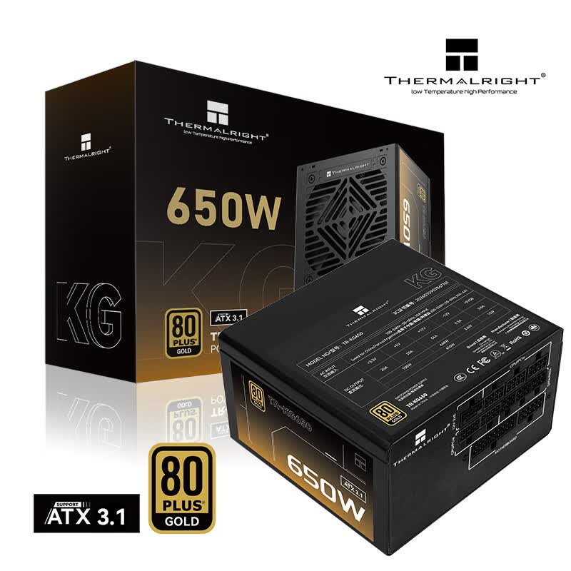 利民（thermalright）额定650W TR-KG650 ATX3.1电源 金牌电源  全模组电源 日系主电容 14CM小机身电源