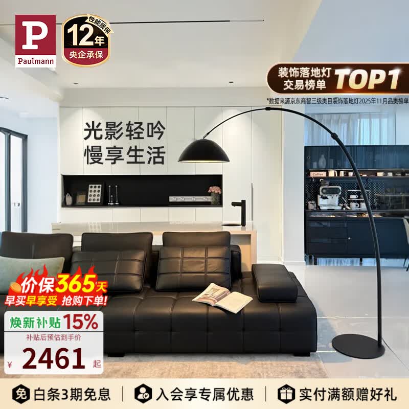 Paulmann P德国柏曼智能钓鱼灯客厅简约客厅轻奢智能卧室装饰落地灯